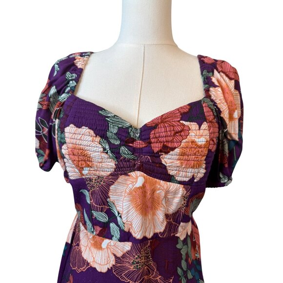 2/$30 NWT Floral XS Print NWT Dress By Band Of The Free Purple & Ivory - Picture 5 of 16